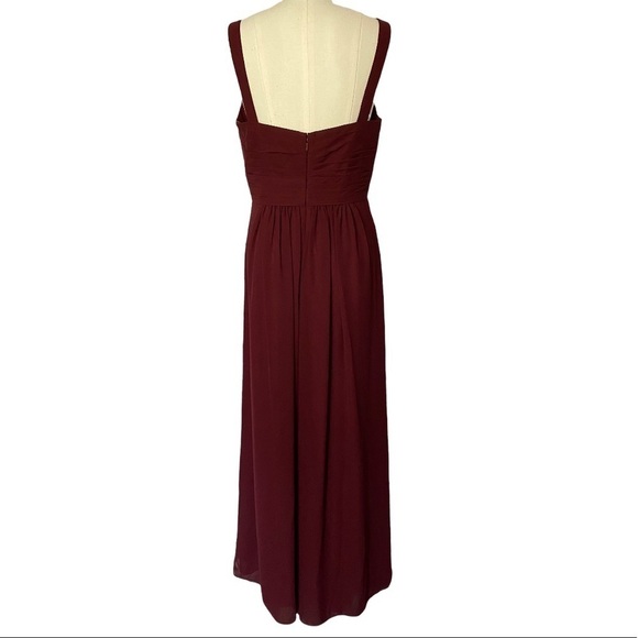 Bill Levkoff 1162 Wine Burgundy Regency Chiffon A-line Dress Bridesmaid 14 - Picture 4 of 9